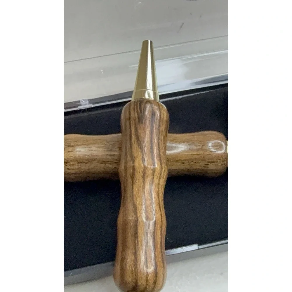 Handmade Bocote Wood Pen & Mechanical Pencil Set Gold Trim Fits Cross Refill